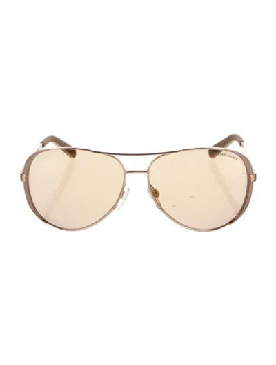 Pre-owned Michael Kors Aviator Tinted Sunglasses In Silver