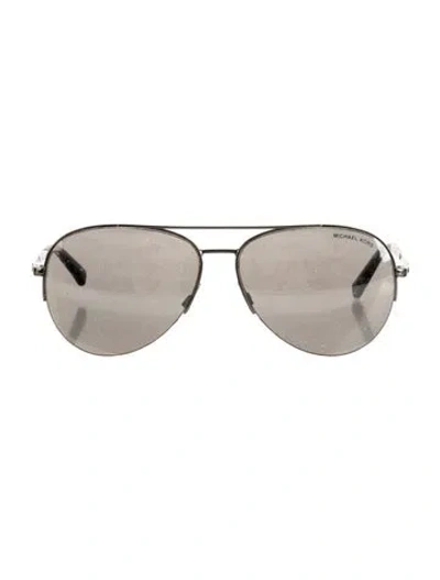 Pre-owned Michael Kors Aviator Tinted Sunglasses In Silver
