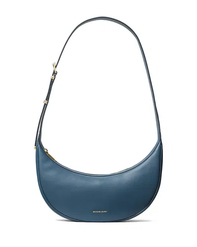 Michael Kors Avra Medium Convertible Sling Crossbody In Dark Chambray