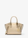 Michael Kors Avril Extra-small Metallic Leather Satchel In Gold
