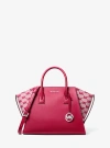 Michael Kors Avril Large Leather And Logo Jacquard Satchel