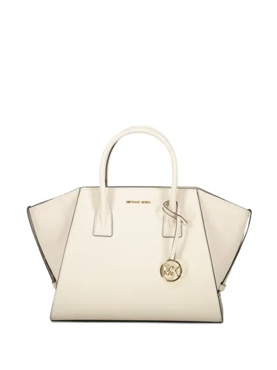 Michael Kors Avril Leather Top-zip Tote Bag In Neutral