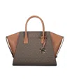 Michael Kors Avril Logo-plaque Tote Bag In Brown