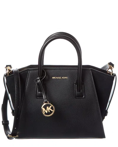 Michael Kors Avril Small Leather Satchel In Black