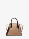 Michael Kors Avril Small Leather Satchel In Brown