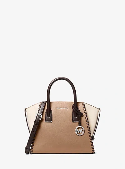 Michael Kors Avril Small Leather Satchel In Brown
