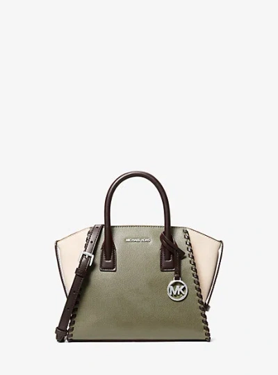 Michael Kors Avril Small Leather Satchel In Green