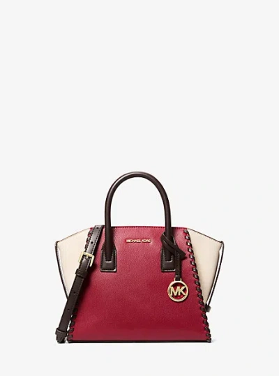 Michael Kors Avril Small Leather Satchel In Red