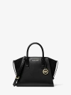 Michael Kors Avril Small Pebbled Leather Satchel In Black