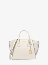 Michael Kors Avril Small Pebbled Leather Satchel In Natural