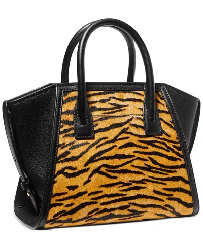 Michael Kors Avril Tiger Multi Print Calf Hairtop Zip Satchel