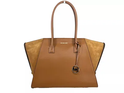 Michael Kors Avril Xl Suede Leather Top Zip Satchel Bag Luggage Women's In Multi