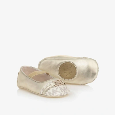 Michael Kors Baby Girls Gold Mk Pre-walker Shoes