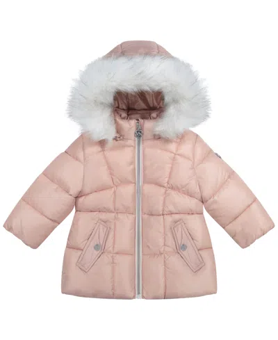 Michael Kors Kids' Baby Girls' Long-sleeve Stadium Puffer Jacket In Pink
