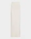 Michael Kors Collection Back Slit Cashmere Blend Maxi Sweater Skirt In Optic Whit