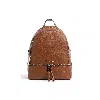 Michael Kors Medium Zip Backpack "rhea" In Brown