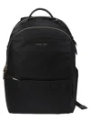Michael Kors Hammered Leather Backpack With Gold-tone Accents In Black