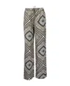 Michael Kors Badge Scarf Pattern Wide-leg Pants In Gray