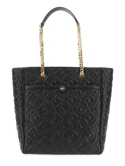 Michael Kors Quilted Chain Straps Top Handle Bag In Black