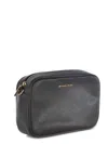Michael Kors Jet Set Shoulder Bag In Black Leather In Brown