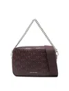 Michael Kors Burgundy Logo-embossed Lamb Leather Shoulder Bag In Red