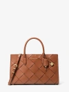 Michael Kors Scarlett Medium Woven Leather Satchel
