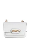Michael Kors Heater Shoulder Bag In White Leather