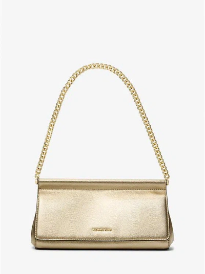 Michael Kors Carmine Shoulder Bag In Gold Leather