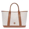 Michael Kors Small Luisa Monogram Satchel Bag In Beige