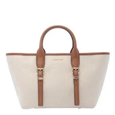 Michael Kors Small Moore Satchel Bag In Beige
