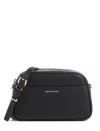 Michael Kors Rectangular Black Hammered Leather Shoulder Bag In Black