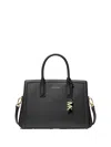 Michael Kors Laila Medium Leather Satchel In Black