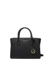 Michael Kors Becca Leather Handbag Structured Silhouette Hardware In Black