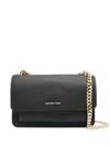 Michael Kors Claire Large Shoulder Bag In Black Leather In Black