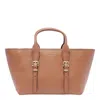 Michael Kors Moore Textured Tote Bag With Buckle Accents In Brown