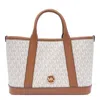 Michael Kors Small Luisa Monogram Satchel Bag In Brown