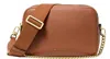 Michael Kors Bryant Brown Shoulder Bag With Logo Lettering On The Front And Chain Shoulder Strap In Hammered Leat In Brown