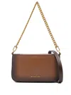 Michael Kors Bryant Small Burnished Leather Convertible Pochette In Brown