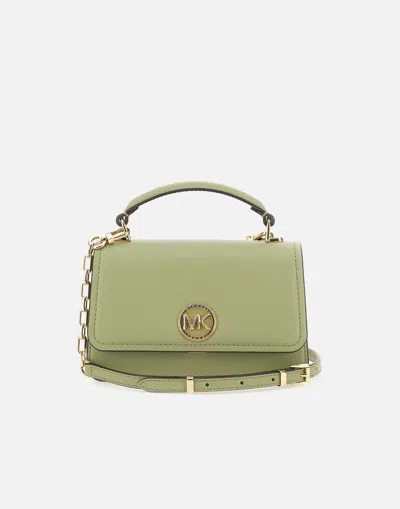 Michael Kors Logo-plaque Satchel In Green