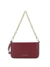 Michael Kors Bryant Bordeaux Crossbody Bag With Adjustable Shoulder Strap And Logo Lettering On The Front In Grai In Red