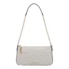 Michael Kors Chain Strap Leather Trim Shoulder Bag In Neutral