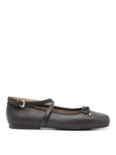 Michael Kors Leather Flats In Brown