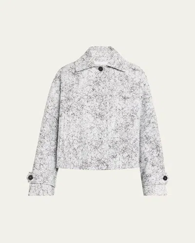 Michael Kors Balmacaan Cracked-print Cotton Jacket In Animal Print