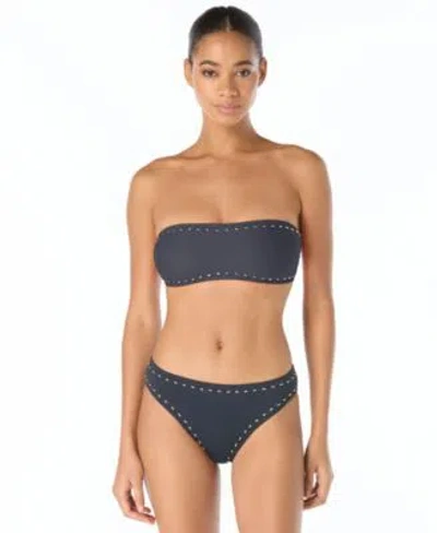 Michael Kors Bandeau Top High Leg Bottoms In Black