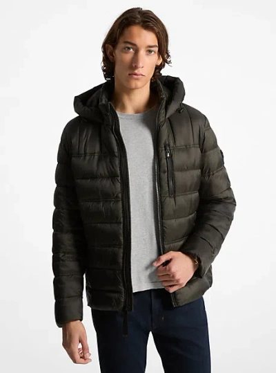 Michael Kors Banff Quilted Nylon Puffer Jacket In Green