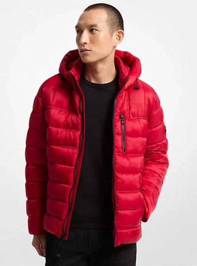 Michael Kors Banff Quilted Nylon Puffer Jacket In Red
