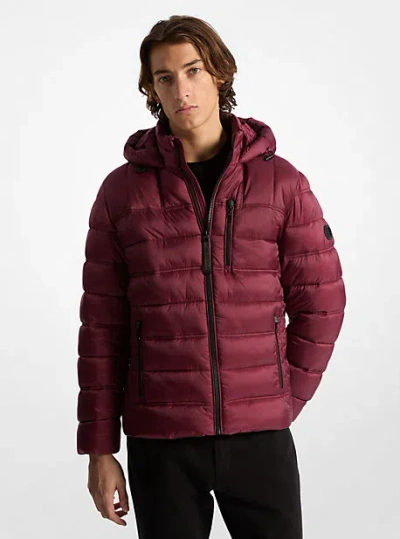 Michael Kors Banff Quilted Nylon Puffer Jacket In Red