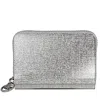 Michael Kors Barbara Zip Around Metallic Coin Case- Silver In Silver