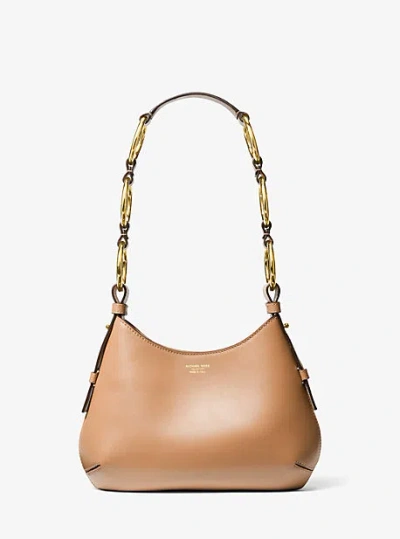 Michael Kors Bardot Mini Leather Hobo Shoulder Bag In Brown