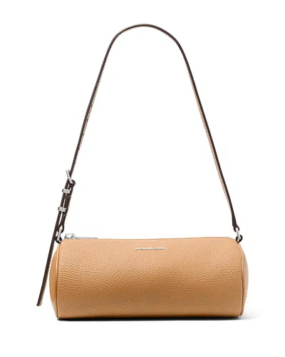 Michael Kors Barrel Leather Pochette In Brown